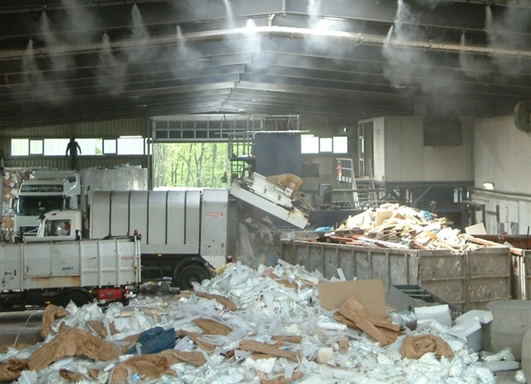 Luftbefeuchtung für die Staubbindung